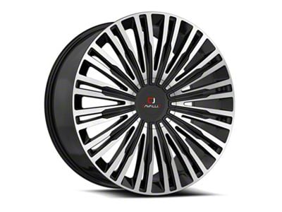 Cavallo CLV-48 Gloss Black and Machined Wheel; Rear Only; 24x9; 18mm Offset (10-15 Camaro, Excluding ZL1)