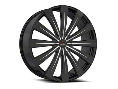 Cavallo CLV-49 Gloss Black and Machined Wheel; 22x8.5; 38mm Offset (16-24 Camaro, Excluding SS w/ 6-Piston Front Calipers & ZL1)