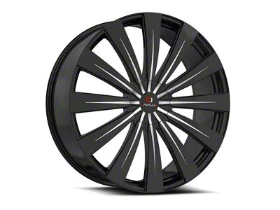 Cavallo CLV-49 Gloss Black and Machined Wheel; Rear Only; 24x9; 18mm Offset (10-15 Camaro, Excluding ZL1)