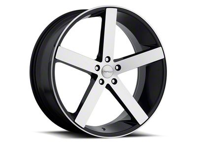 Cavallo CLV-5 Gloss Black and Machined Wheel; 18x8; 35mm Offset (10-15 Camaro, Excluding ZL1)