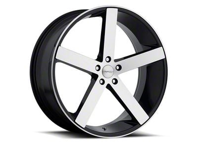 Cavallo CLV-5 Gloss Black and Machined Wheel; Rear Only; 22x9; 18mm Offset (10-15 Camaro, Excluding ZL1)