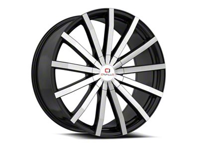 Cavallo CLV-52 Gloss Black and Machined Wheel; 18x8; 35mm Offset (10-15 Camaro, Excluding ZL1)