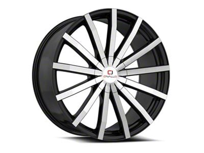 Cavallo CLV-52 Gloss Black and Machined Wheel; 22x8.5; 38mm Offset (16-24 Camaro, Excluding SS w/ 6-Piston Front Calipers & ZL1)