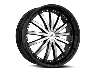 Cavallo CLV-53 Gloss Black and Machined Wheel; Rear Only; 24x9; 18mm Offset (10-15 Camaro, Excluding ZL1)