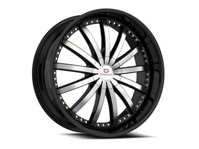 Cavallo CLV-53 Gloss Black and Machined Wheel; Rear Only; 24x9; 18mm Offset (16-24 Camaro, Excluding SS w/ 6-Piston Front Calipers & ZL1)