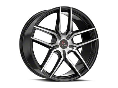 Cavallo CLV-55 Gloss Black and Machined Wheel; 20x8.5; 35mm Offset (16-24 Camaro, Excluding SS w/ 6-Piston Front Calipers & ZL1)