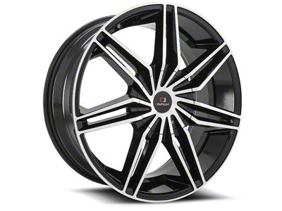 Cavallo CLV-19 Gloss Black and Machined Wheel; Rear Only; 22x9.5; 15mm Offset (08-23 RWD Challenger, Excluding SRT Hellcat & Widebody)