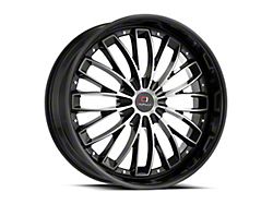 Cavallo CLV-42 Gloss Black and Machined Wheel; Rear Only; 22x9.5; 15mm Offset (08-23 RWD Challenger, Excluding SRT Hellcat & Widebody)