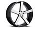 Cavallo CLV-5 Gloss Black and Machined Wheel; 20x8.5; 15mm Offset (08-23 RWD Challenger, Excluding SRT Hellcat & Widebody)