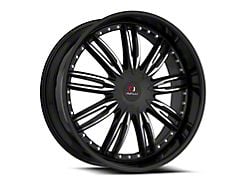 Cavallo CLV-54 Gloss Black and Machined Wheel; Rear Only; 22x9.5; 15mm Offset (08-23 RWD Challenger, Excluding SRT Hellcat & Widebody)