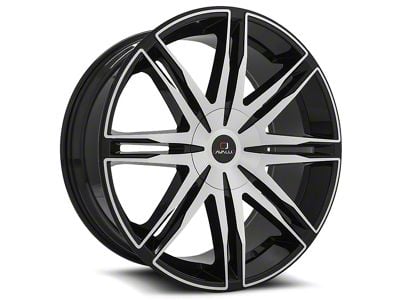 Cavallo CLV-18 Gloss Black and Machined Wheel; Rear Only; 22x9.5; 15mm Offset (11-23 RWD Charger, Excluding Widebody)