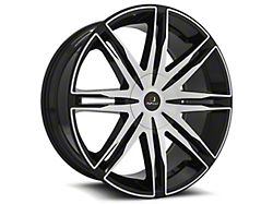 Cavallo CLV-18 Gloss Black and Machined Wheel; Rear Only; 24x9; 18mm Offset (06-10 Charger)