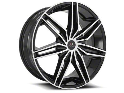 Cavallo CLV-19 Gloss Black and Machined Wheel; Rear Only; 22x9.5; 15mm Offset (11-23 RWD Charger, Excluding Widebody)