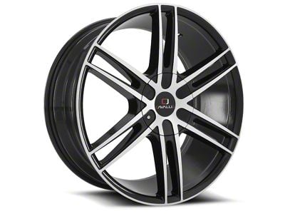 Cavallo CLV-20 Gloss Black and Machined Wheel; Rear Only; 22x9.5; 15mm Offset (06-10 Charger)