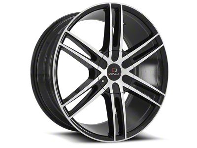 Cavallo CLV-20 Gloss Black and Machined Wheel; Rear Only; 22x9.5; 15mm Offset (11-23 RWD Charger, Excluding Widebody)