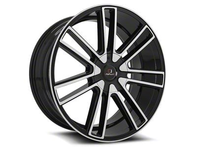 Cavallo CLV-21 Gloss Black and Machined Wheel; Rear Only; 22x9.5; 15mm Offset (11-23 RWD Charger, Excluding Widebody)