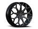 Cavallo CLV-22 Gloss Black and Milled Wheel; Rear Only; 22x9.5; 15mm Offset (11-23 RWD Charger, Excluding Widebody)