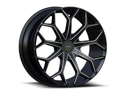 Cavallo CLV-22 Gloss Black and Milled Wheel; Rear Only; 24x9; 18mm Offset (11-23 RWD Charger, Excluding Widebody)