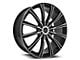 Cavallo CLV-23 Gloss Black and Machined Wheel; Rear Only; 22x9.5; 15mm Offset (06-10 Charger)