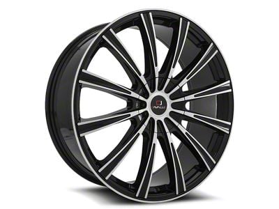 Cavallo CLV-23 Gloss Black and Machined Wheel; Rear Only; 22x9.5; 15mm Offset (11-23 RWD Charger, Excluding Widebody)