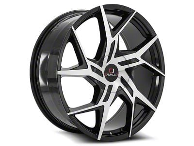 Cavallo CLV-26 Gloss Black and Machined Wheel; Rear Only; 22x9.5; 15mm Offset (11-23 RWD Charger, Excluding Widebody)