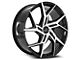 Cavallo CLV-26 Gloss Black and Machined Wheel; Rear Only; 22x9.5; 15mm Offset (11-23 RWD Charger, Excluding Widebody)