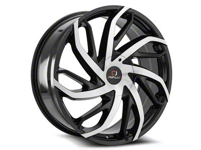 Cavallo CLV-29 Gloss Black and Machined Wheel; Rear Only; 22x9.5; 15mm Offset (06-10 Charger)