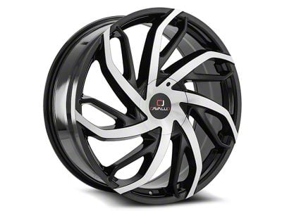 Cavallo CLV-29 Gloss Black and Machined Wheel; Rear Only; 22x9.5; 15mm Offset (11-23 RWD Charger, Excluding Widebody)