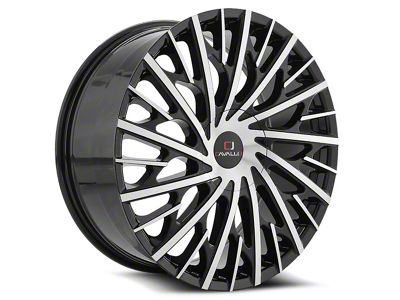 Cavallo CLV-30 Gloss Black and Machined Wheel; Rear Only; 22x9.5; 15mm Offset (11-23 RWD Charger, Excluding Widebody)