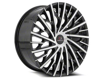 Cavallo CLV-30 Gloss Black and Machined Wheel; Rear Only; 26x9.5; 18mm Offset (11-23 RWD Charger, Excluding Widebody)