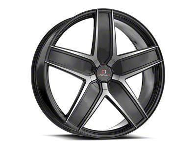 Cavallo CLV-31 Gloss Black and Machined Wheel; Rear Only; 22x9.5; 15mm Offset (11-23 RWD Charger, Excluding Widebody)