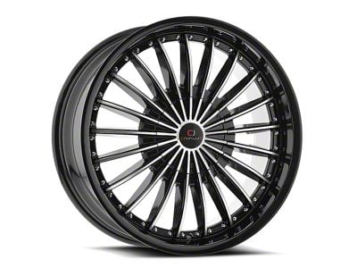 Cavallo CLV-32 Gloss Black and Machined Wheel; Rear Only; 22x9.5; 15mm Offset (11-23 RWD Charger, Excluding Widebody)