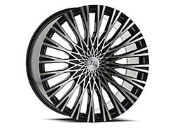 Cavallo CLV-40 Gloss Black and Machined Wheel; Rear Only; 22x9.5; 15mm Offset (06-10 Charger)