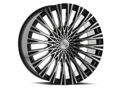 Cavallo CLV-40 Gloss Black and Machined Wheel; Rear Only; 22x9.5; 15mm Offset (11-23 RWD Charger, Excluding Widebody)