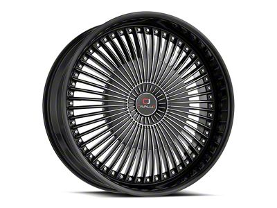 Cavallo CLV-41 Gloss Black and Machined Wheel; Rear Only; 22x9.5; 15mm Offset (06-10 Charger)