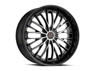 Cavallo CLV-42 Gloss Black and Machined Wheel; Rear Only; 22x9.5; 15mm Offset (11-23 RWD Charger, Excluding Widebody)