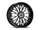 Cavallo CLV-42 Gloss Black and Machined Wheel; Rear Only; 22x9.5; 15mm Offset (11-23 RWD Charger, Excluding Widebody)