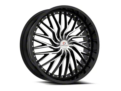 Cavallo CLV-43 Gloss Black and Machined Wheel; Rear Only; 24x9; 34mm Offset (11-23 Charger w/o Brembo Brakes)