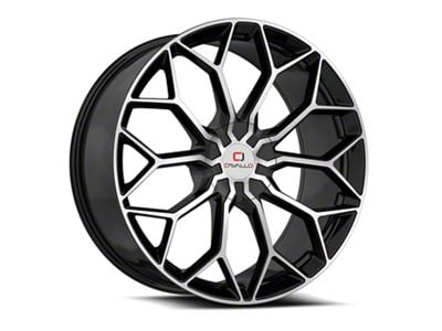 Cavallo CLV-44 Gloss Black and Machined Wheel; Rear Only; 24x9; 18mm Offset (11-23 RWD Charger, Excluding Widebody)