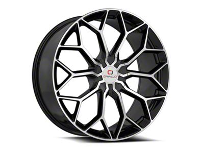 Cavallo CLV-44 Gloss Black and Machined Wheel; Rear Only; 24x9; 34mm Offset (11-23 Charger w/o Brembo Brakes)