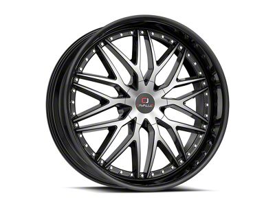 Cavallo CLV-46 Gloss Black and Machined Wheel; Rear Only; 22x9.5; 15mm Offset (11-23 RWD Charger, Excluding Widebody)