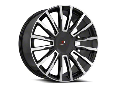 Cavallo CLV-47 Gloss Black and Machined Wheel; Rear Only; 24x9; 18mm Offset (11-23 RWD Charger, Excluding Widebody)