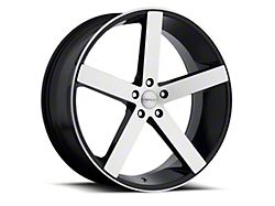 Cavallo CLV-5 Gloss Black and Machined Wheel; Rear Only; 22x10.5; 20mm Offset (06-10 Charger)