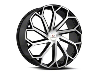 Cavallo CLV-51 Gloss Black and Machined Wheel; Rear Only; 22x9.5; 15mm Offset (11-23 RWD Charger, Excluding Widebody)