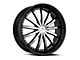 Cavallo CLV-53 Gloss Black and Machined Wheel; Rear Only; 22x9.5; 15mm Offset (06-10 Charger)