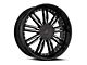 Cavallo CLV-54 Gloss Black and Machined Wheel; Rear Only; 22x9.5; 15mm Offset (06-10 Charger)