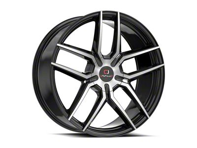 Cavallo CLV-55 Gloss Black and Machined Wheel; Rear Only; 26x9.5; 18mm Offset (11-23 RWD Charger, Excluding Widebody)