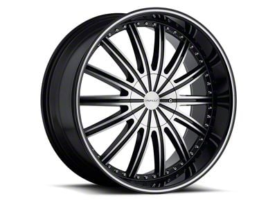 Cavallo CLV-6 Gloss Black and Machined Wheel; Rear Only; 22x9.5; 15mm Offset (11-23 RWD Charger, Excluding Widebody)