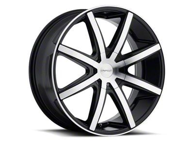 Cavallo CLV-8 Gloss Black and Machined Wheel; Rear Only; 26x9.5; 18mm Offset (11-23 RWD Charger, Excluding Widebody)