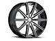 Cavallo CLV-9 Gloss Black and Machined Wheel; Rear Only; 22x9.5; 15mm Offset (11-23 RWD Charger, Excluding Widebody)